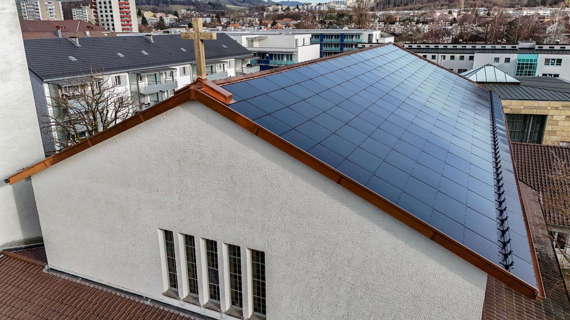 Solaranlage auf der Kirche